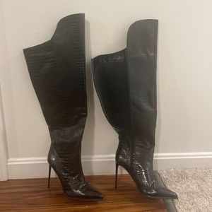 Over the knee black boots